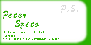 peter szito business card