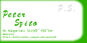 peter szito business card